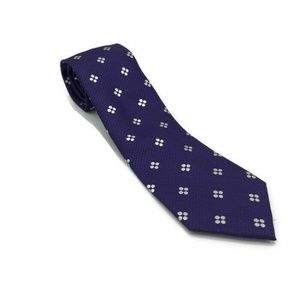 Sean John Mens Neck Tie Silk Grid Dot Purple One